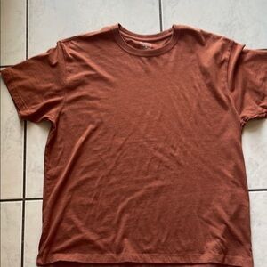 St. John’s Bay Heritage Brown Short Sleeve Tee Soft Cotton Crew Neck